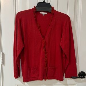 CAbi, red/orange cardigan.  Size XL.